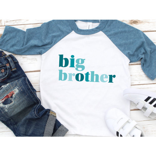 Big Brother Shirt, Big Bro T-Shirt, New Big Brother Tee, Blue Modern Design, Minimalist Toddler Boy T-Shirt, New Baby Announcement, 1176