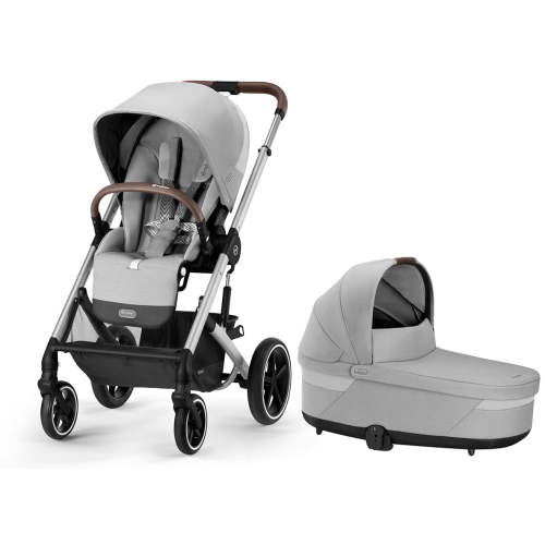 Cybex Balios S Lux 2 Stroller + Cot S Lux 2 Bundle - Silver Frame / Lava Grey