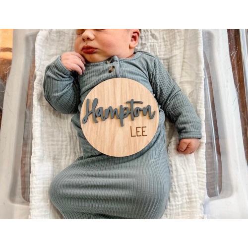 Baby Birth Announcement Sign Baby Name Sign for Hospital Wooden Birth Stat Sign Custom 3D Newborn Baby Photo Prop Newborn Photo Keepsake