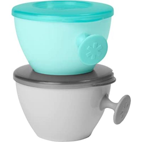 Skip Hop Baby Bowls, Easy-Grab, 2 Pack, Grey/Soft Teal