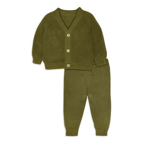 Modern Moments By Gerber Baby Unisex Knit Cardigan Sweater & Jogger Set, 2 Piece, Sizes 0/3-24M - Walmart Business Supplies
