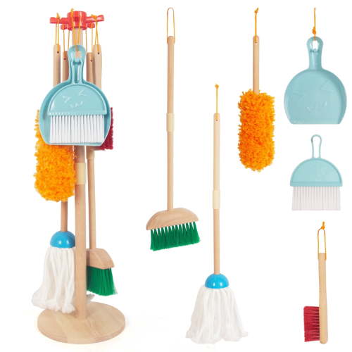 Woodenfun, Kids Cleaning Set, 7 Piece Pretend Play Toys, Multicolor