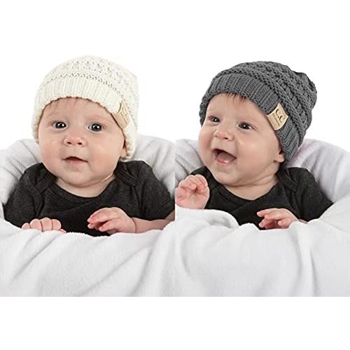 Funky Junque Baby Beanie - Soft Knit Winter Skull Cap - Cozy Warm Hat for Infants & Toddlers
