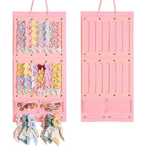 Bow Holder for Girls Hair Bows,Double Sided Use Hair Bows Holder Felt Hair Clips Storage Hanger,Baby Hair Accessory Organizer Display Wall Hanging Decor for Girl Room