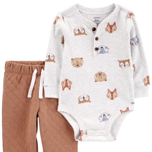 Baby 2-Piece Animal Print Bodysuit Pant Set