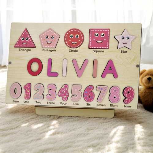 Personalized Name Puzzle Newborn Baby Gift Montessori Puzzle For Toddlers Wooden Toys for Kids Baby Shower Christmas Gift Wooden Toddler Toy