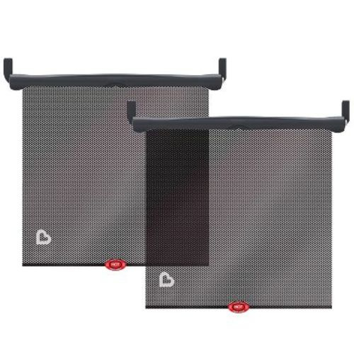 Munchkin Sun Safety Car Window Rollershade With Heat Alert - Black - 2pk