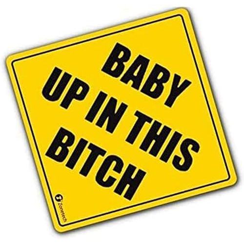 ZONETECH Baby Up On This Bitch Vehicle Bumper Magnet - Premium Quality Convenient Reflective Baby Up On This Bitch Vehicle Safety Funny Sign Bumper Magnet