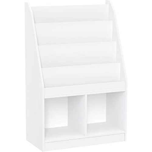 RiverRidge Kids Bookrack with Two Cubbies, White