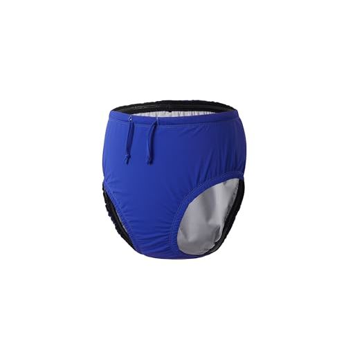EEOST Adult Reusable Swim Diapers Special Needs Swimwear for Incontinence Cloth Diaper Covers Waterproof,Leakproof, Unisex (Blue, M)