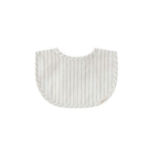 Water Repellent Everyday Essential Baby Bib - Stripes Away Pebble Grey