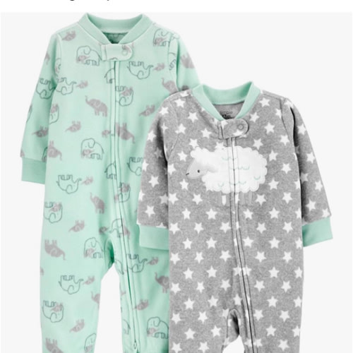 Simple Joys by Carter's unisex-baby 2-pack Neutral Fleece Footed Sleep and Play