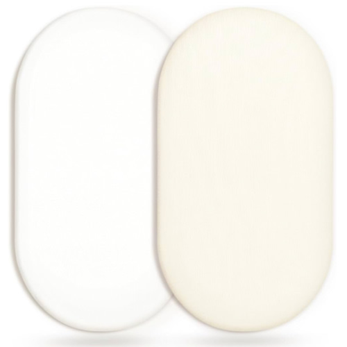 GRSSDER Bassinet Sheet 2 Pack Jersey Cream/White