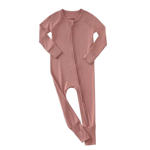 WIBACKER Baby Unisex Bamboo Viscose Pajamas with Mitten Cuffs-Boys Girls Front Zip Long Sleeve Footless Sleepers