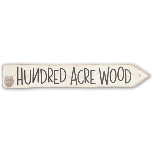 Disney Winnie the Pooh Hundred Acre Wood Arrow Wall Decor - Fun Hundred Acre Wood Sign for Kids' Bedroom or Nursery