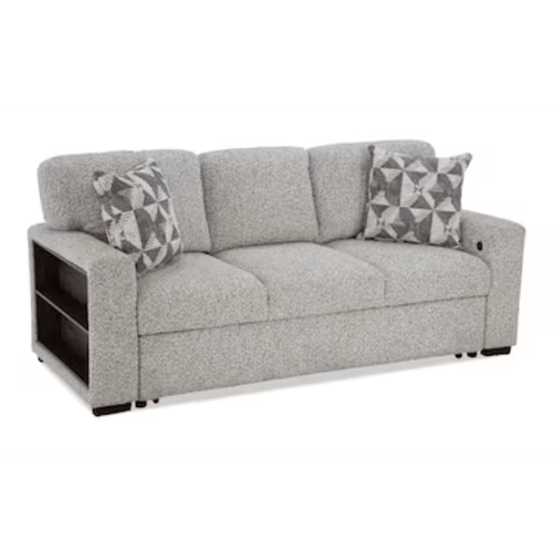 Sidekick Gray 87'' Queen Pop-Up Sleeper Sofa with USB & USB-C Ports