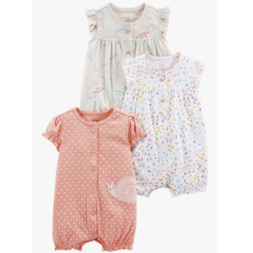 Simple Joys by Carter's baby-girls 3-pack Snap-up Rompers