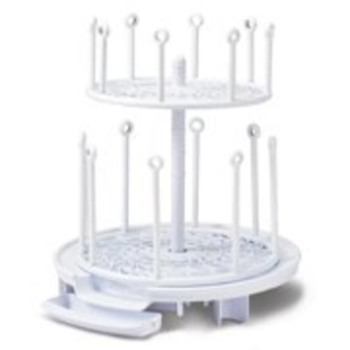 The First Years Spin Stack Drying Rack, 2 Level Large Capacity Baby Bottle Drying Rack