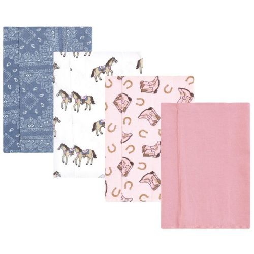 Luvable Friends Hudson Baby Flannel Burp Cloths 4pk Set