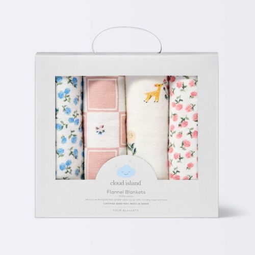 Flannel Baby Blankets - Traditional Floral - 4pk - Cloud Island™