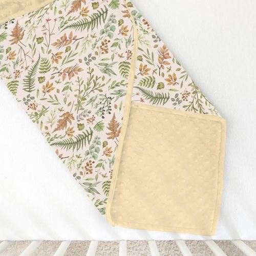 Autumn Ferns and Leaves Baby Blanket for Girl Boy with Dotted Backing Double Layer Fall Leaves Soft Swaddle Receiving Blanket Wild Plants Bed Blankets for Newborn Toddler Nursery Daycare 30x40