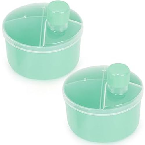 Baby Formula Dispenser On The Go, Non-Spill, Green, 2 Pack