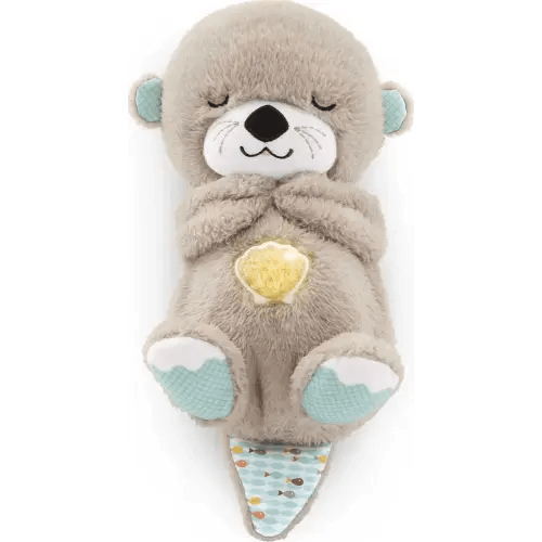 Fisher-Price Baby Toy Soothe 'n Snuggle Otter Portable Plush Sound Machine with Music Lights & Breathing Motion for Newborns 0+ Months