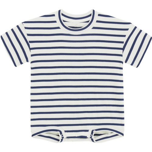 Bonds Baby Stripe Rib Slouchy Suit - Navy