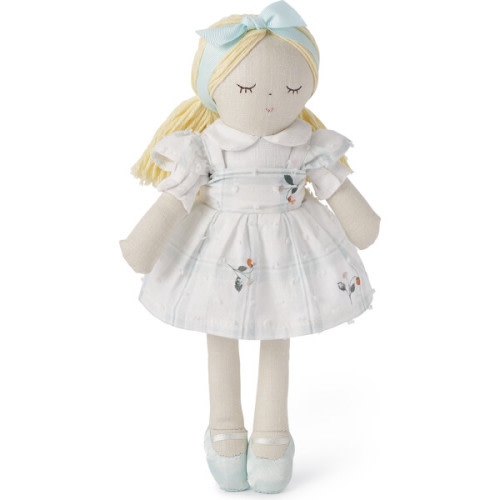 Strawberry Fields Boxed Linen Amelia Doll, Dots - Elegant Baby | Maisonette