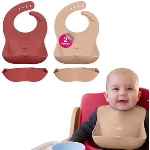 Abiie Ruby Wrapp Waterproof Silicone Bibs for Babies & Toddlers