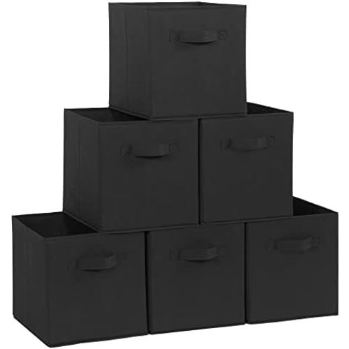 STORAGE MANIAC Storage Cubes, 11 Inch 6 Pack Collapsible Fabric Shelf Bins