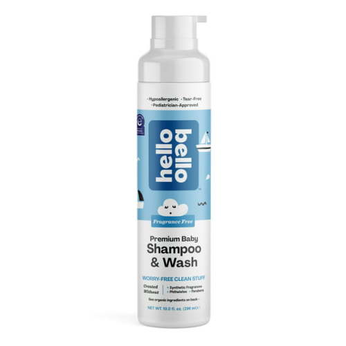 Hello Bello Extra Gentle Shampoo & Body Wash I Tear Free, Hypoallergenic and Pediatrician Tested Plant Based Formula for Babies and Kids I Fragrance Free I 10 Fl Oz