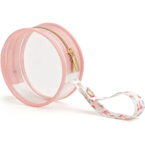 Itzy Ritzy Clear Pacifier Case with Handle - Pacifier Pod Easily Attaches to Diaper Bag or Purse; Holds 2 Pacifiers; Bows