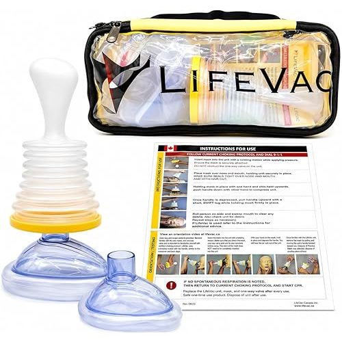 LifeVac Travel Kit (Canadian Version) - Choking Rescue Device, Portable Suction Rescue Device First Aid Kit for Kids and Adults