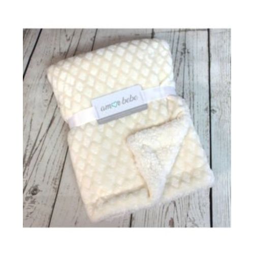 Diamond Plush Sherpa Baby Blanket