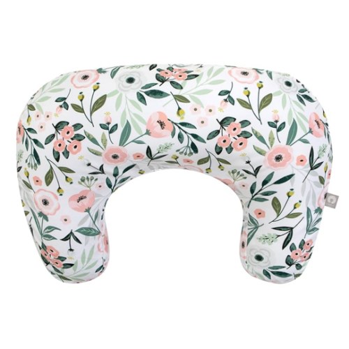 Boppy Original Nursing Pillow, Pink Garden, Ergonomic Nursing Essentials for Bottle and Breastfeeding, Firm Fiber Fill, with Removable Pillow Cover