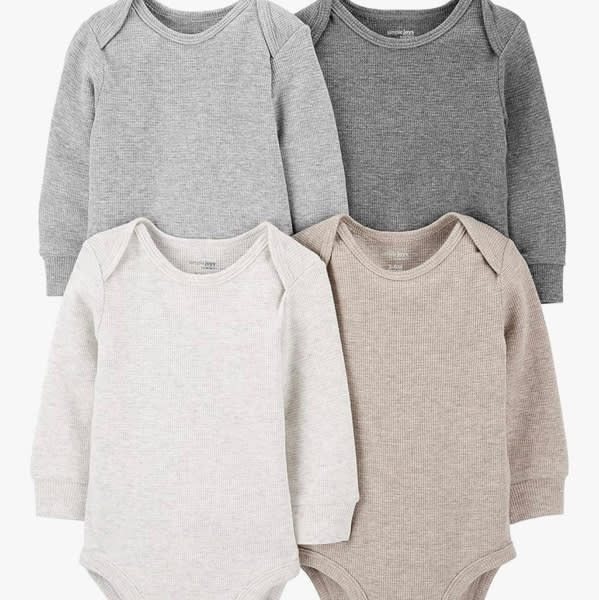 Simple Joys by Carter's Baby 4-pack Soft Thermal Long Sleeve Bodysuits