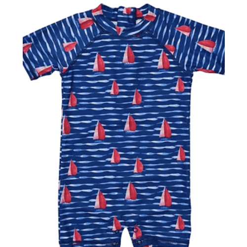 Boys' Sailboat Rock Short Sleeve Sunsuit - Baby