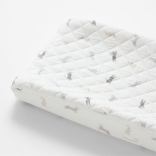 Grey Bunny Gauze Organic Cotton Changing Pad Cover