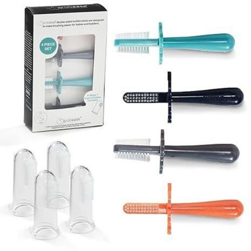 Grabease Toddler Baby Infant Double Sided Toothbrush Baby Toothbrush For Infants, Bpa-free & Phthalate-free For Baby, 4 Pack