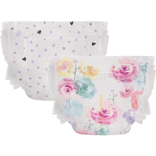 The Honest Company Clean Conscious Diapers for Sensitive Skin | Hypoallergenic, Fragrance Free | Girl Prints | Club Box, Size 2 (12-18 lbs), 72 Count (Prints May Temporarily Vary)