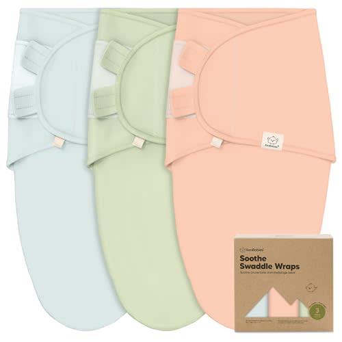 3-Pack Organic Baby Swaddle Sleep Sacks - Swaddles for Newborns, Infant 0-3 Months, Baby Girls, Boys, Soft & Snug Newborn Sleep Sack, Nursery Swaddling Blankets (Mellow)