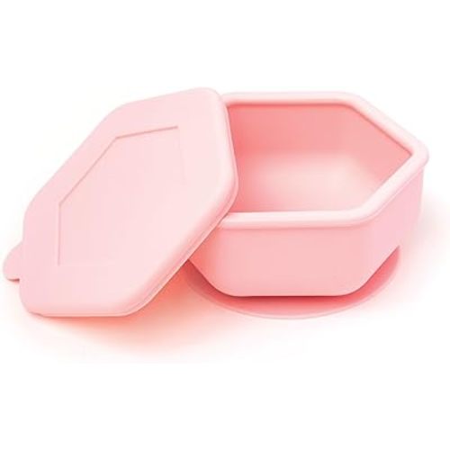 Tiny Twinkle Silicone Suction Bowl with Lid for Baby and Toddler - 100% Silicone - BPA Free - Microwave Safe - Suction Bowls For Baby, Snack Containers For Toddlers (Olive)