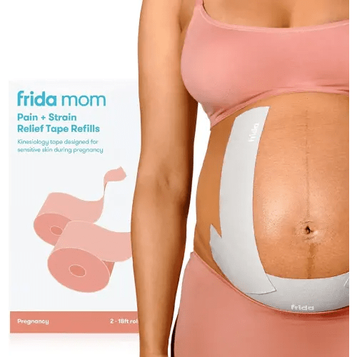 Frida Mom Belly Tape for Maternity Belly Support, Pain, and Strain Relief, 18ft Roll with Storage Dispenser