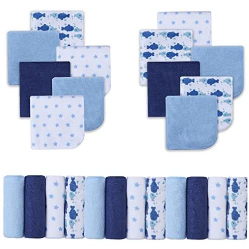 Viviland Baby Washcloths 24 Pack, Softest Baby Bath Towel with Super Absorbent Ability, Best Baby Registry and Baby Bath Gift, New Whale
