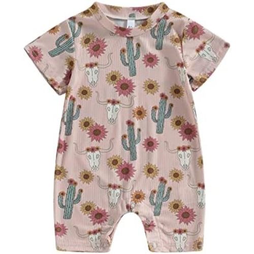 TheFound Western Baby Boys Girls Clothes Horse Floral Print Long Sleeve Infant Jumpsuits Newborn Autumn Cute Bodysuits 0-18M