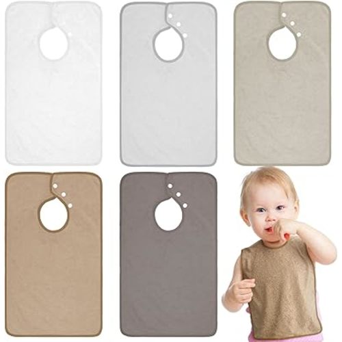Hercicy Full Coverage Pullover Toddler Baby Bibs Terry Cloth Bibs with Snap Button for 0-4 Years Unisex Feeding Drooling