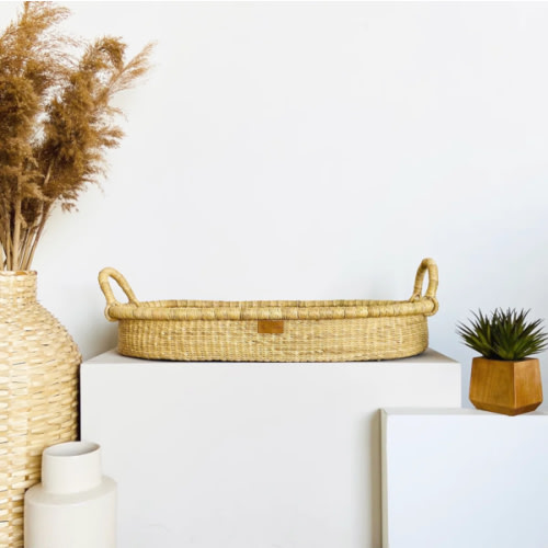 Natural<br>Changing Basket<br>Vegan Handle