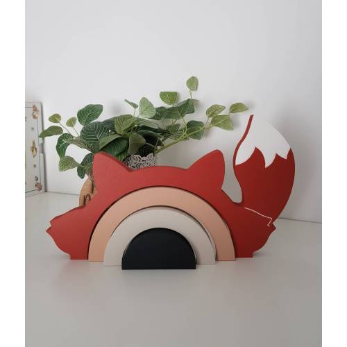 Fox rainbow shelfie, kids room decor, woodland nursery, adventure