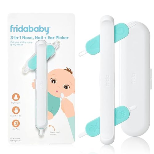 Frida Baby 3-in-1 Nose, Nail + Ear Picker by Frida Baby the Makers of NoseFrida the SnotSucker, Safely Clean Baby's Boogers, Ear Wax & More - 3-in-1 Picker (1 count)